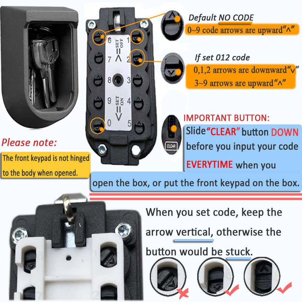 Key Lock Box Wall Mounted Push - Lockbox Key Secure ulasan dan harga