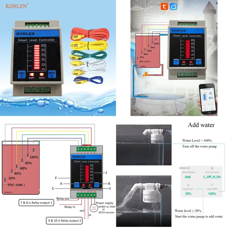 KONLEN Water Level Sensor WIFI - Water Alarm Sensor ulasan dan harga