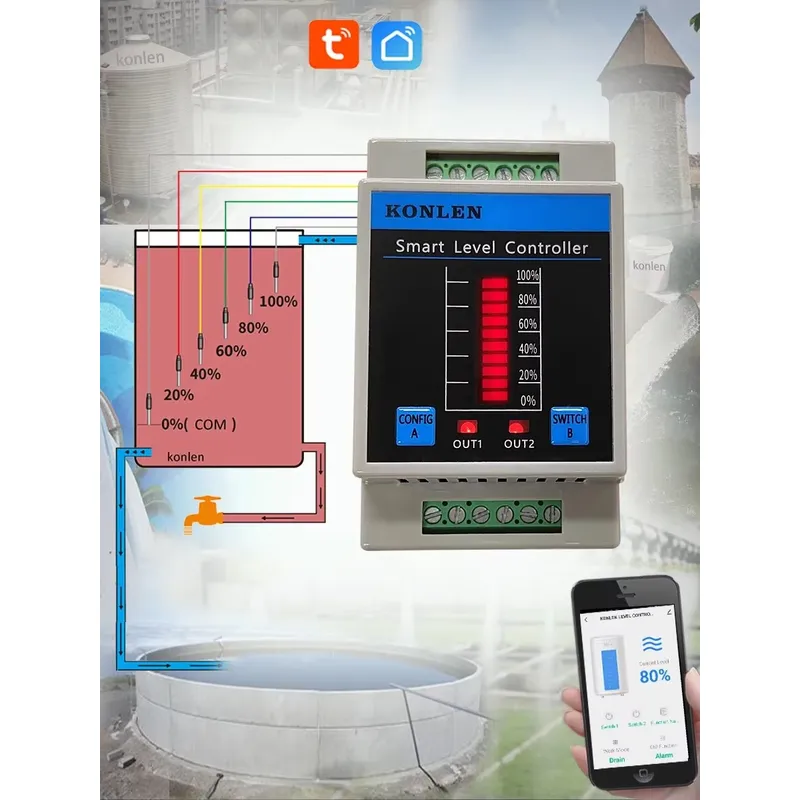 KONLEN Water Level Sensor WIFI - Water Alarm Sensor ulasan dan harga
