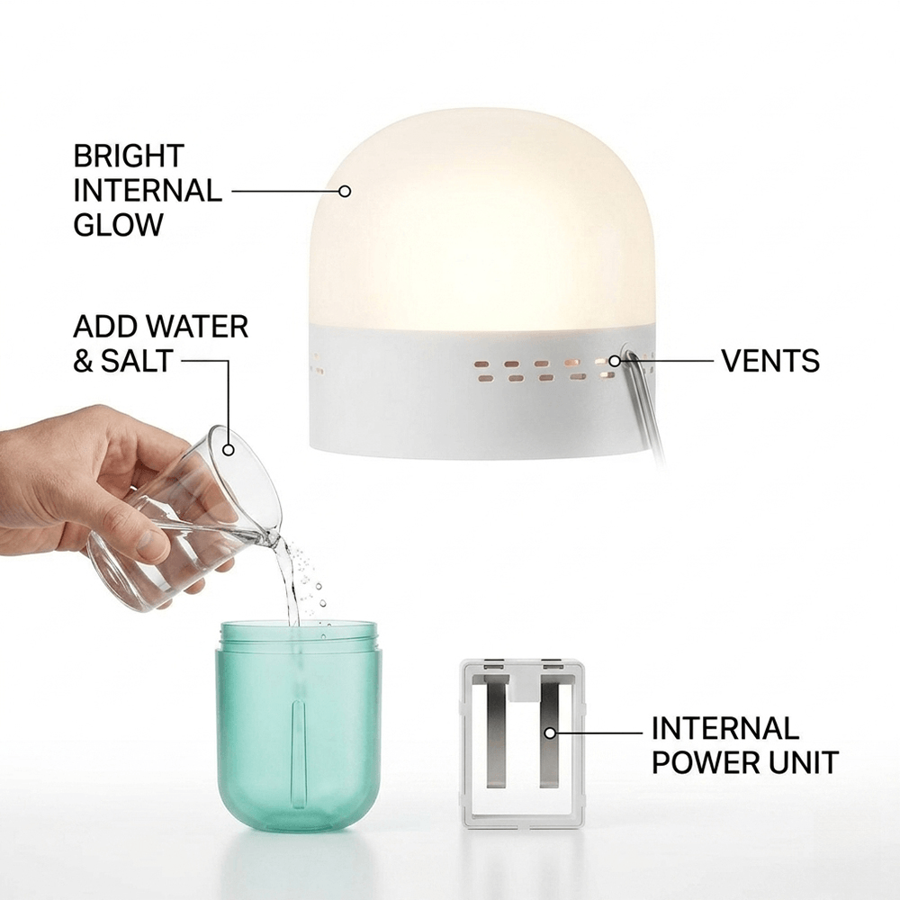 Portable Saline Lamp Compact 6 - Power Outage Light ulasan dan harga