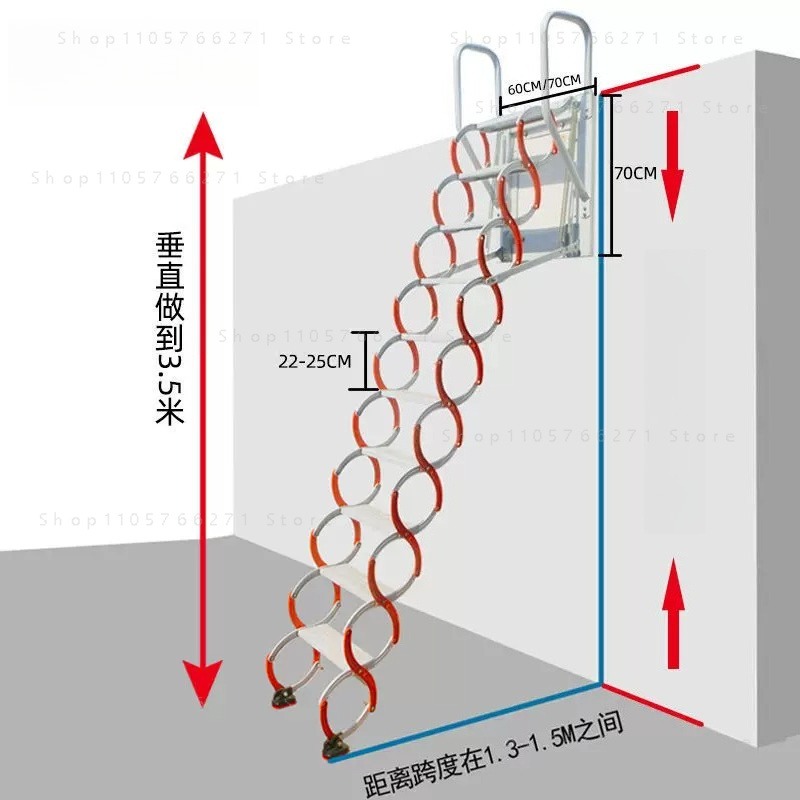 Attic Telescopic Ladder Foldab - Fire Escape Ladder ulasan dan harga