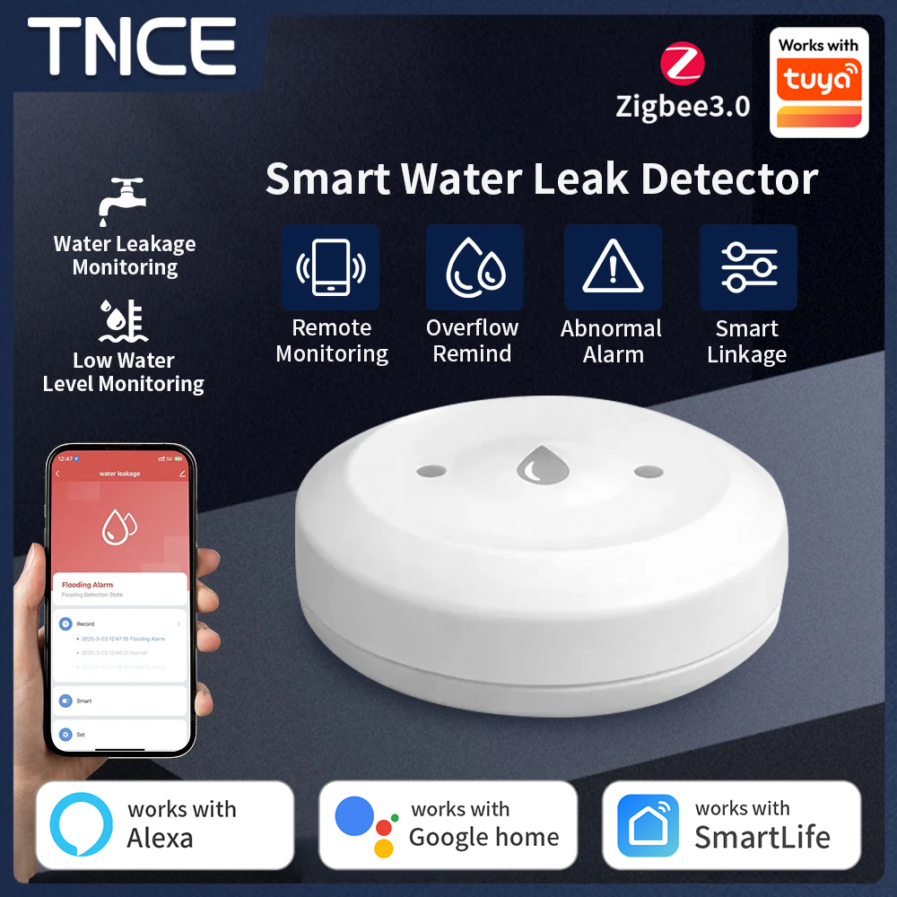 TNCE ZigBee3.0 Tuya Smart Wate - Water Alarm Sensor ulasan dan harga